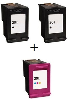 Remanufactured HP 301 Black (CH561EE) and 301 Colour (CH562EE) Ink Cartridges High Capacity (V1) + EXTRA BLACK